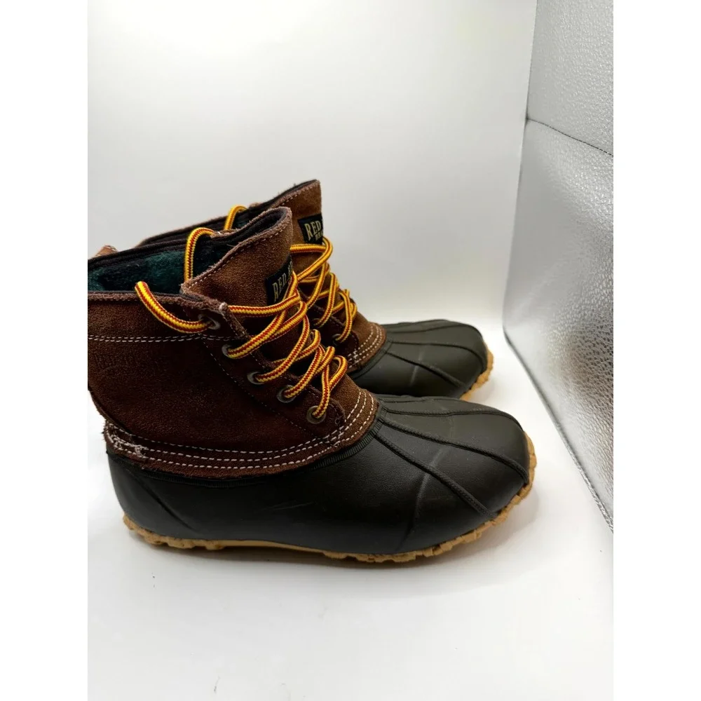 Red Head Mens 7 Black Brown Leather Ankle Round‎ Toe Lace Up Hunting Duck Boot